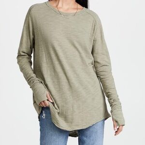 NWT We The Free Oversized Arden Long Sleeve in Washed Army Color